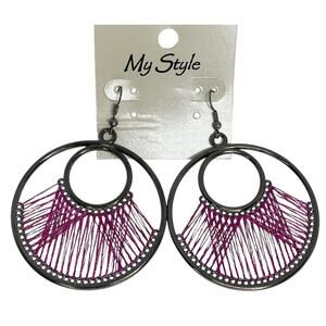 Black Tone Dreamcatcher Drop Earrings Statement Boho Fashion Stylish Stunning